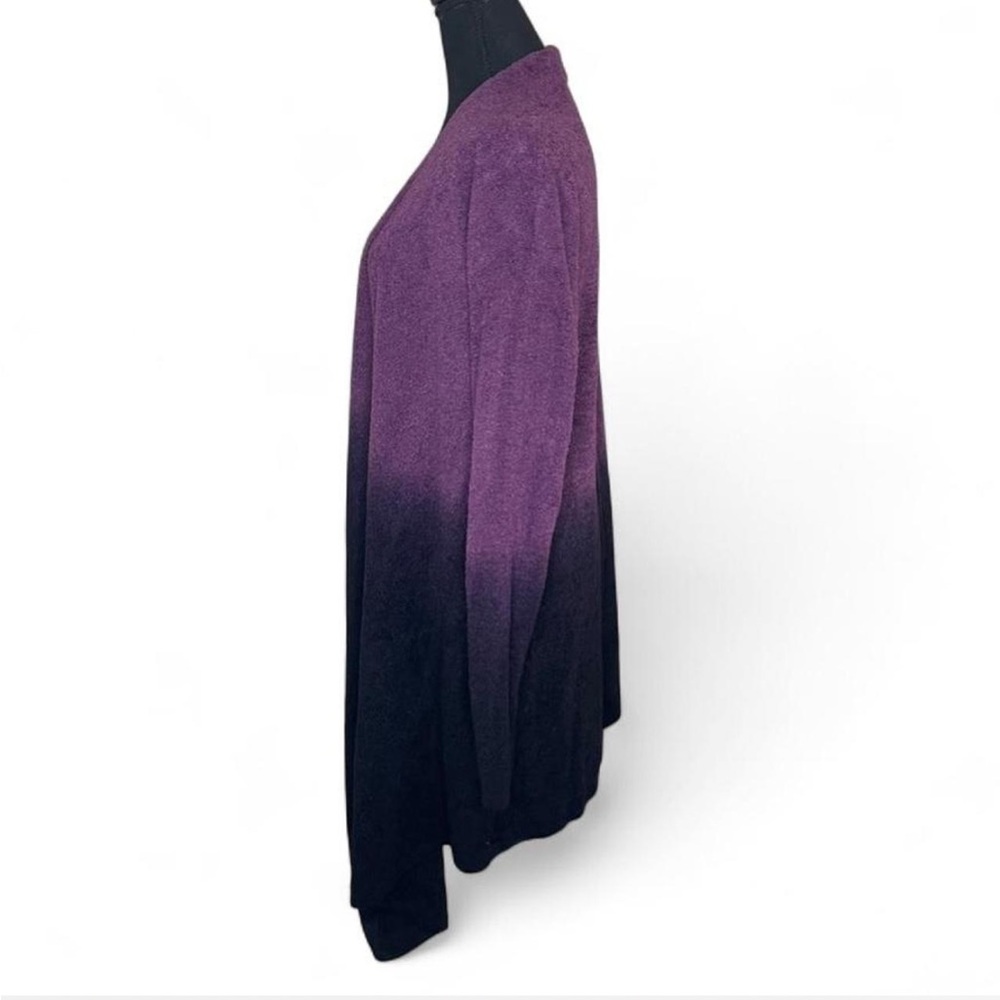 Barefoot Dreams Bamboo CozyChic Lite Calypso Purple Ombre Cardigan L/XL - Picture 3 of 6